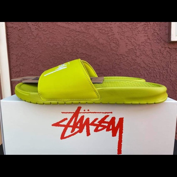 Nike x Stussy Slides Bright Cactus